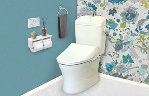 住ま医る工房_壁紙青トイレ_アイキャッチ